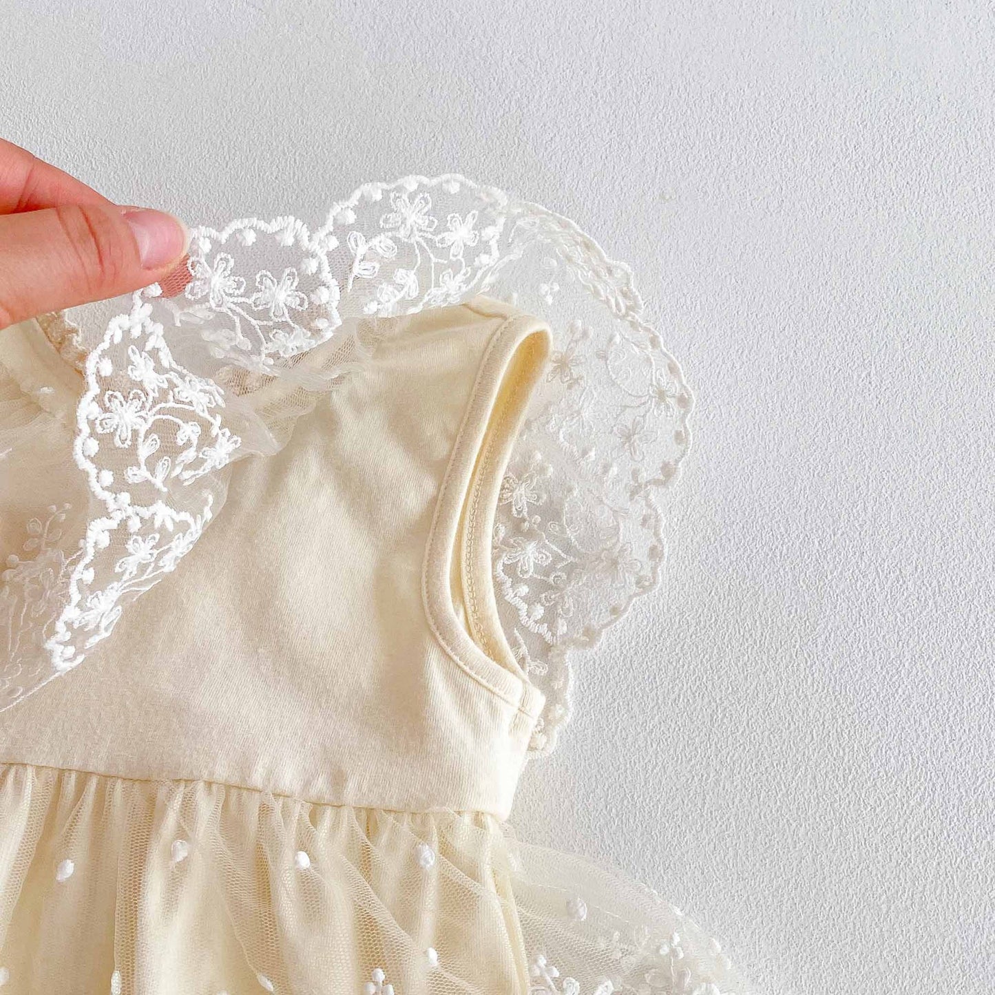 Summer Arrival Baby Girls Cute Floral Pattern Embroidered Tulle Patchwork Sleeveless Onesies, MyKids-USA®, Baby One-Pieces, MyKids-USA -  -  -  -  -  -  - 