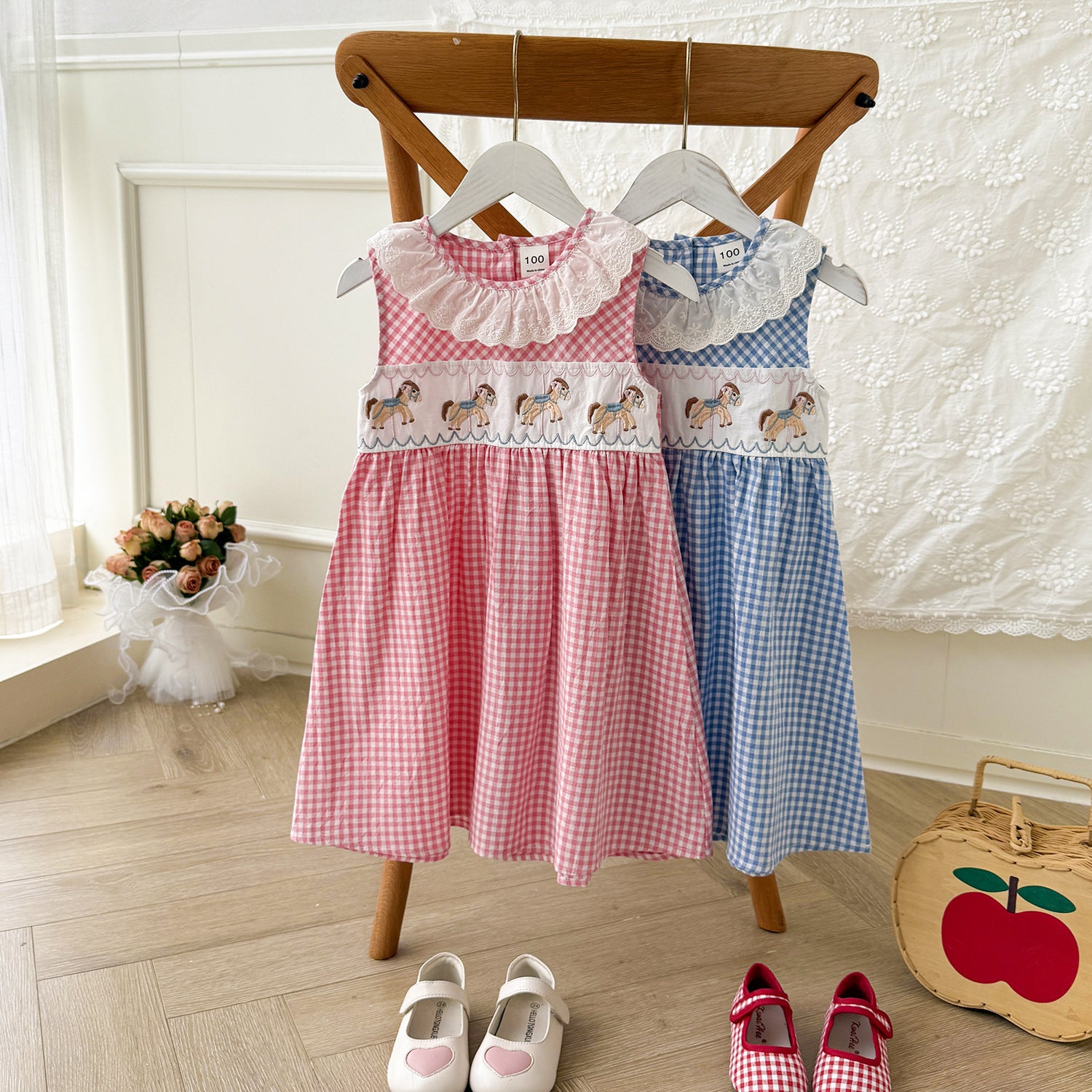 Summer Arrival Baby Girls Sleeveless Plaid and Animals Cartoon Pattern Dress, MyKids-USA®, Baby & Children's Dresses, MyKids-USA -  -  -  -  -  -  - .