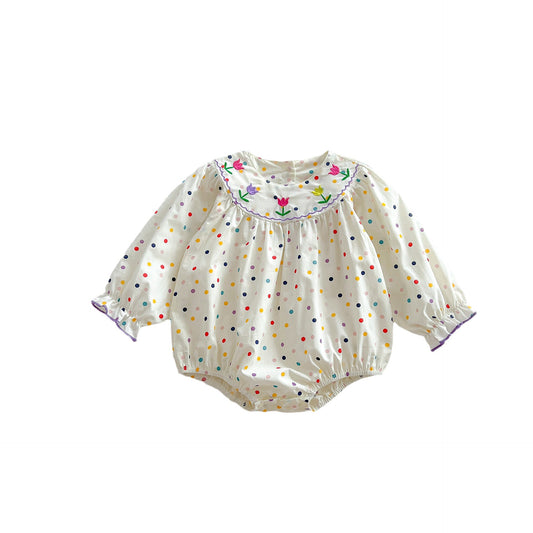 Print Pattern Sweet Style Long Sleeve Princess bodysuit, MyKids-USA®, Baby One-Pieces, MyKids-USA -  -  -  -  -  -  - .