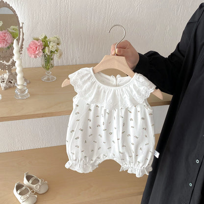 Summer Arrival Baby Girls Floral Pattern Sleeveless Rompers, MyKids-USA®, Baby One-Pieces, MyKids-USA -  -  -  -  -  -  - 