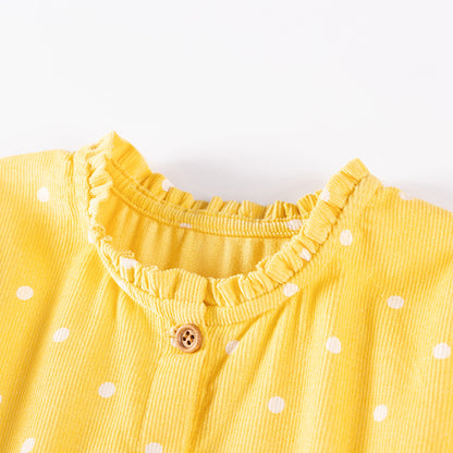 Autumn and Spring Arrival Princess Dots Pattern Long Sleeves Corduroy Dress for Stylish Girls, MyKids-USA®, Baby & Toddler Dresses, MyKids-USA -  -  -  -  -  -  - 