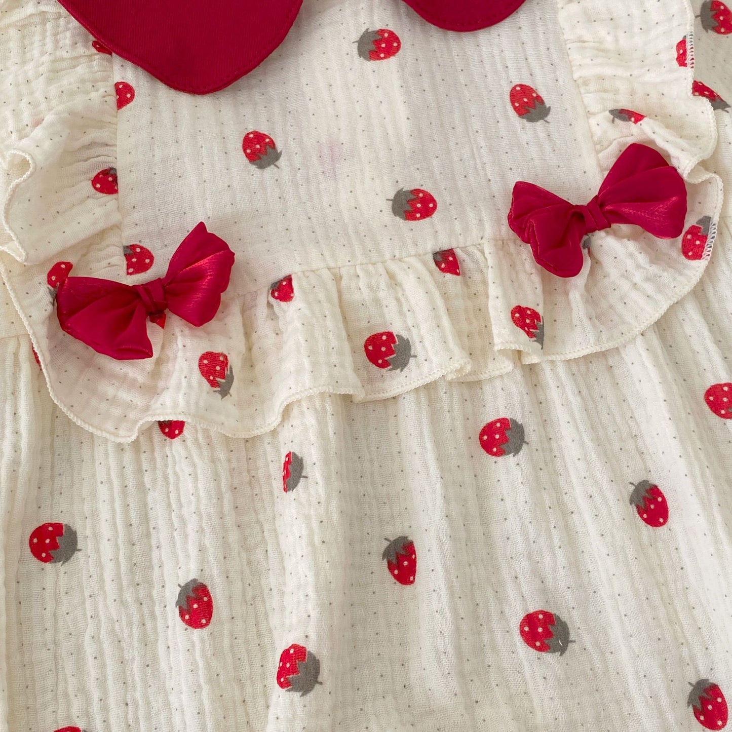 Autumn Arrival Baby Girls Long Sleeves Strawberry Pattern Cute Rompers, MyKids-USA®, Baby One-Pieces, MyKids-USA -  -  -  -  -  -  - 