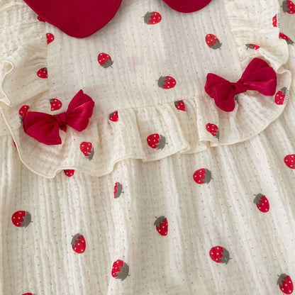 Autumn Arrival Baby Girls Long Sleeves Strawberry Pattern Cute Rompers, MyKids-USA®, Baby One-Pieces, MyKids-USA -  -  -  -  -  -  - 