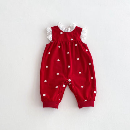 Sping and Winter Arrival Baby Cute Polka Dots Warm Fleece Sleeveless Rompers Vest, MyKids-USA®, Baby One-Pieces, MyKids-USA -  -  -  -  -  -  - 