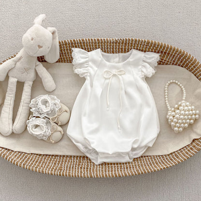 Design Summer Girls Solid Color Fly Sleeves Bodysuit and Dress – Sister Matching Clothing Set, MyKids-USA®, Baby & Children's Outfits, MyKids-USA® - Size/Age - 66 (3-6M) - Color - Beige -  -  - TR2604202312-A.