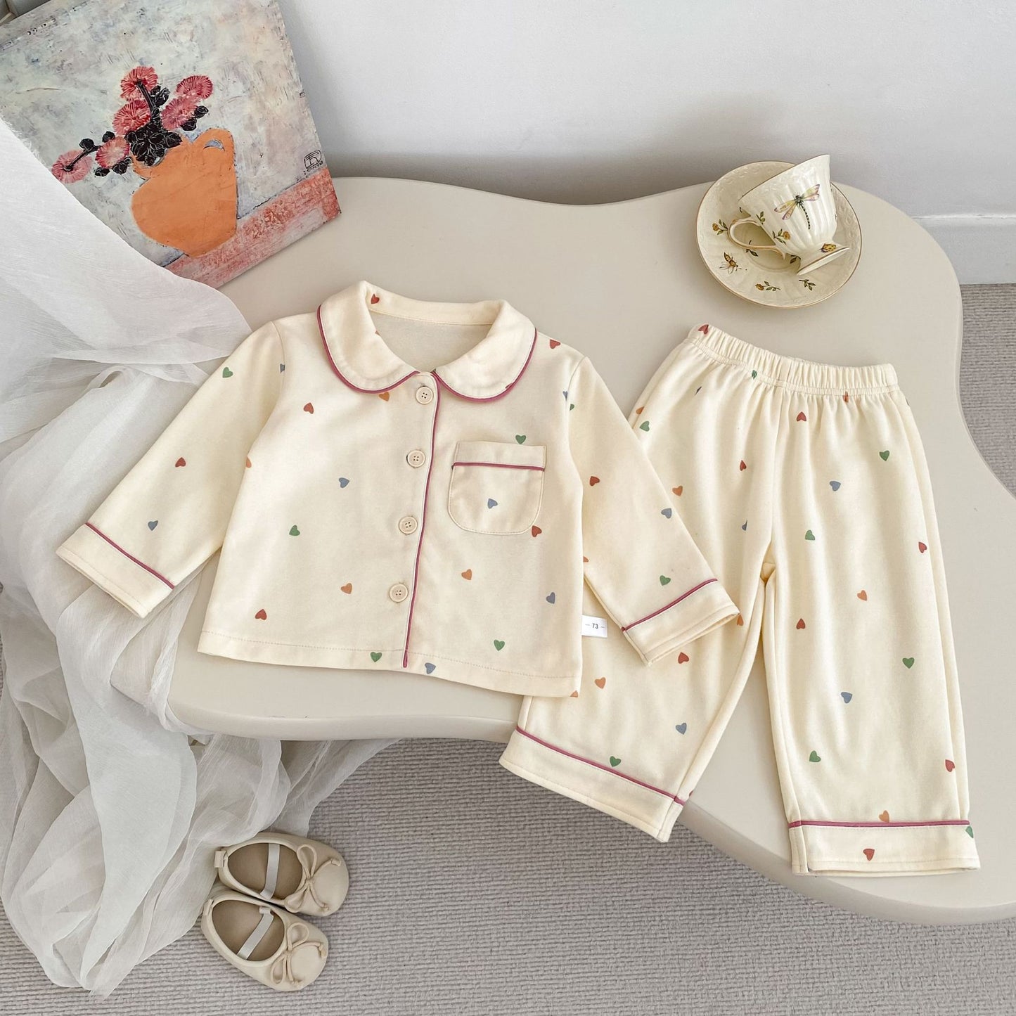 Autumn and Spring Baby Kids Long Sleeves Cute Cartoon Pattern Top and Pants Pajamas Clothing Set, MyKids-USA®, Pajamas, MyKids-USA - Size/Age - 73 (6-9M) - Color - Apricot -  -  - TR2512011802-A