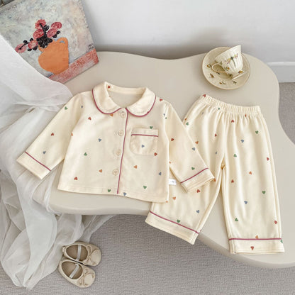 Autumn and Spring Baby Kids Long Sleeves Cute Cartoon Pattern Top and Pants Pajamas Clothing Set, MyKids-USA®, Pajamas, MyKids-USA - Size/Age - 73 (6-9M) - Color - Apricot -  -  - TR2512011802-A