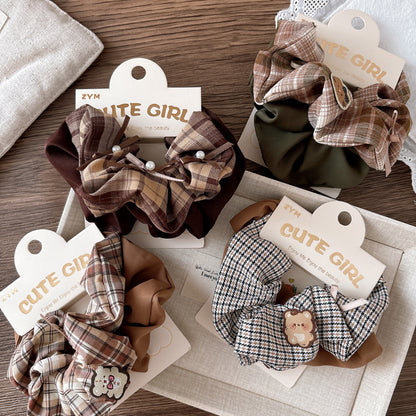 Collection of 2 Versatile Casual Plaid Pattern Hair Ties