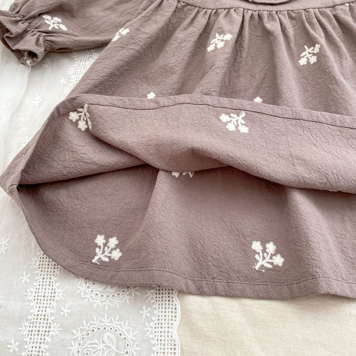 Arrival Spring and Autumn Flowers Embroidered Pattern Baby Kids Girls Onesies and Dress – Princess Sister Matching Set