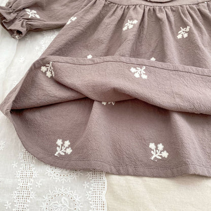 Arrival Spring and Autumn Flowers Embroidered Pattern Baby Kids Girls Onesies and Dress – Princess Sister Matching Set