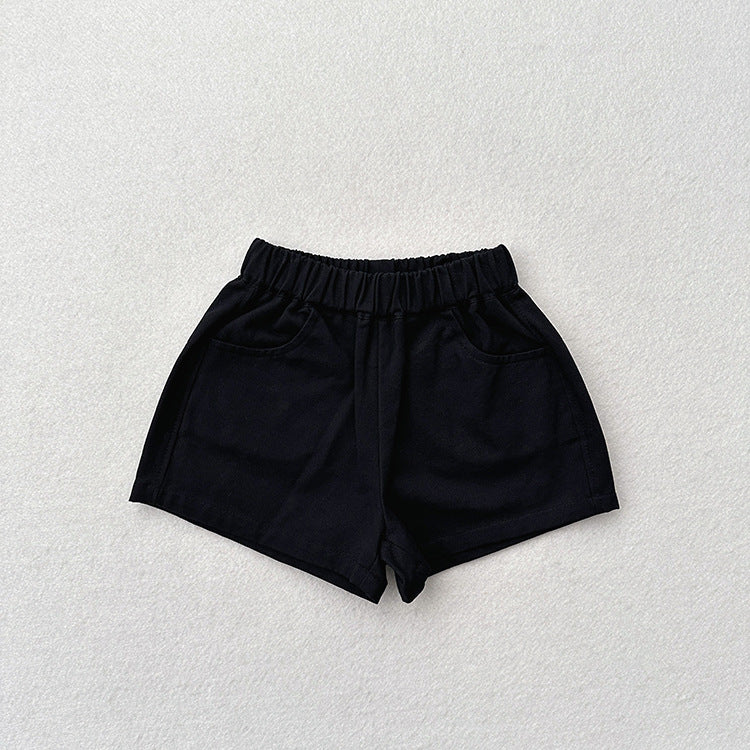 Summer New Arrival Kids Unisex Casual Thin Solid Color Basic Shorts