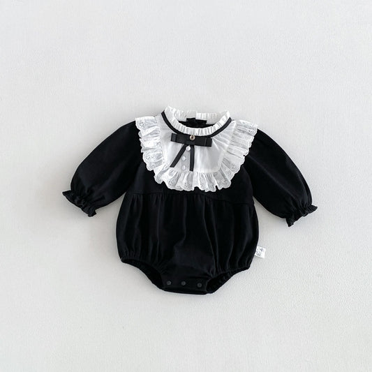 MyKids-USA® Baby Girls Long Sleeves Cute Color Patchwork Bodysuit
