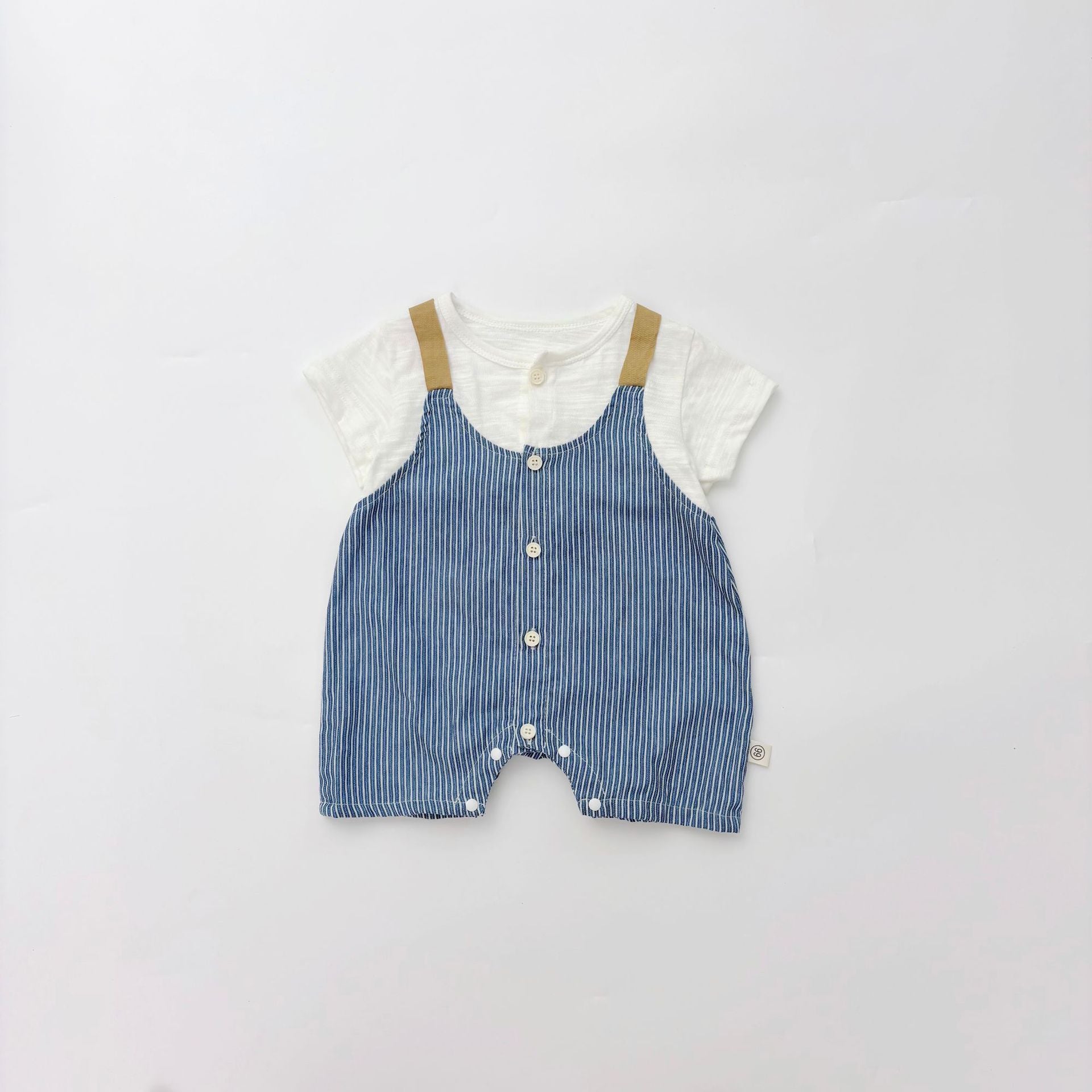 Summer Arrival Baby Boys Short Sleeves Cute Striped Overalls Pattern Rompers, MyKids-USA®, Baby One-Pieces, MyKids-USA - Size/Age - 66 (3-6M) - Color - Blue -  -  - TR2504281828-A