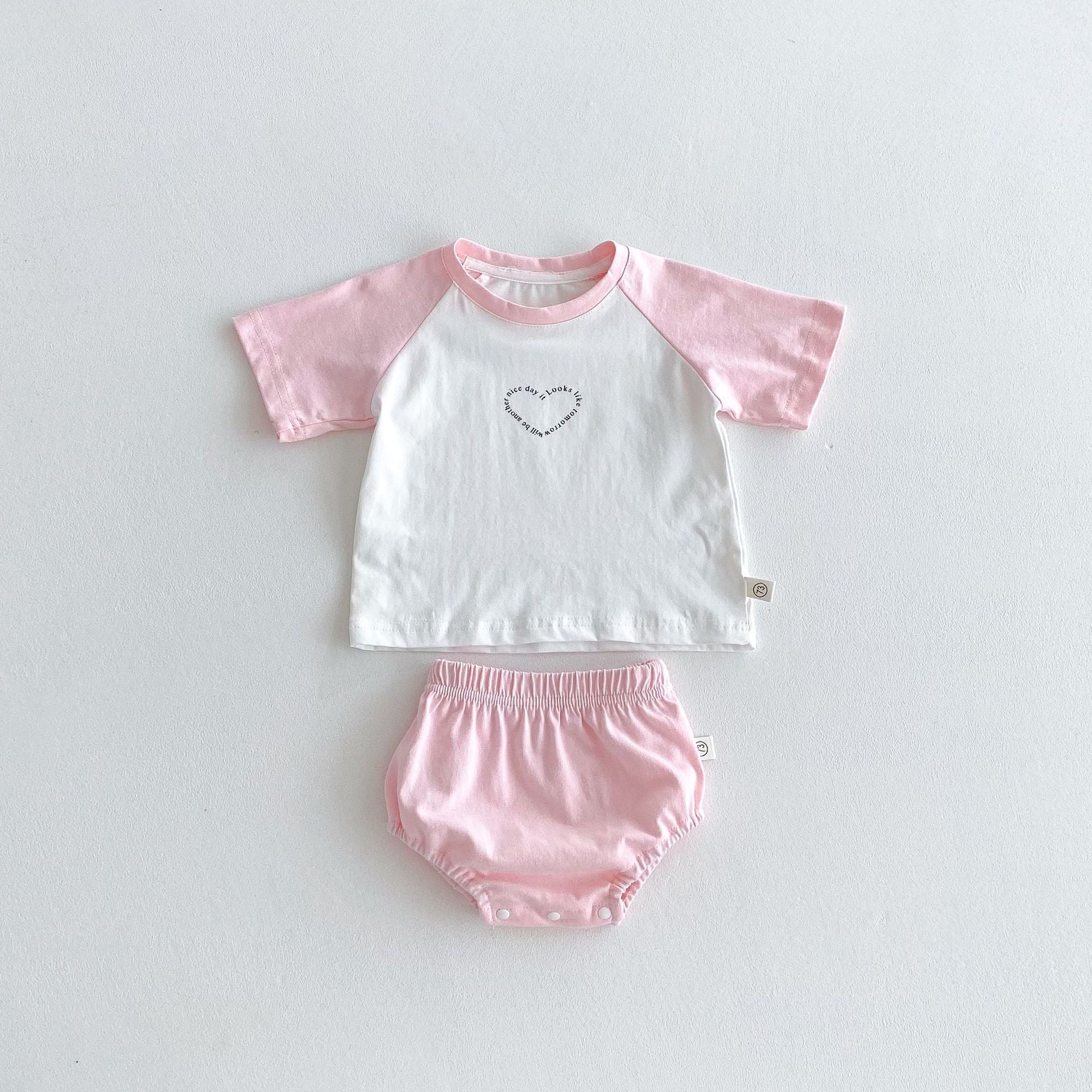 Summer Hot Selling Baby Kids Girls Short Sleeves Heart Pattern T-shirt and Bloomers Clothing Set, MyKids-USA®, Baby & Toddler Outfits, MyKids-USA -  -  -  -  -  -  - 