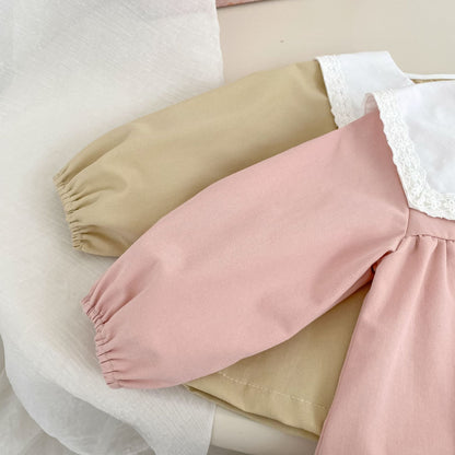 Spring Arrival Baby Girls Color Patchwork Long Sleeves Embroidered Pattern Collar Top, MyKids-USA®, Baby & Toddler Tops, MyKids-USA -  -  -  -  -  -  - .