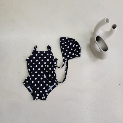 Arrival Girls’ Plaid and Floral Pattern Swimwear with Hat Set, MyKids-USA®, Baby & Toddler Swimwear, MyKids-USA - Size/Age - 66 (3-6M) - Color - Black -  -  - TR2605282251-A.