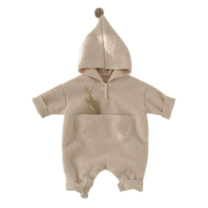 Arrival Winter and Autumn Baby Unisex Fluffy Solid Color Long Sleeves Hooded Rompers, MyKids-USA®, Bodysuits, MyKids-USA -  -  -  -  -  -  - .