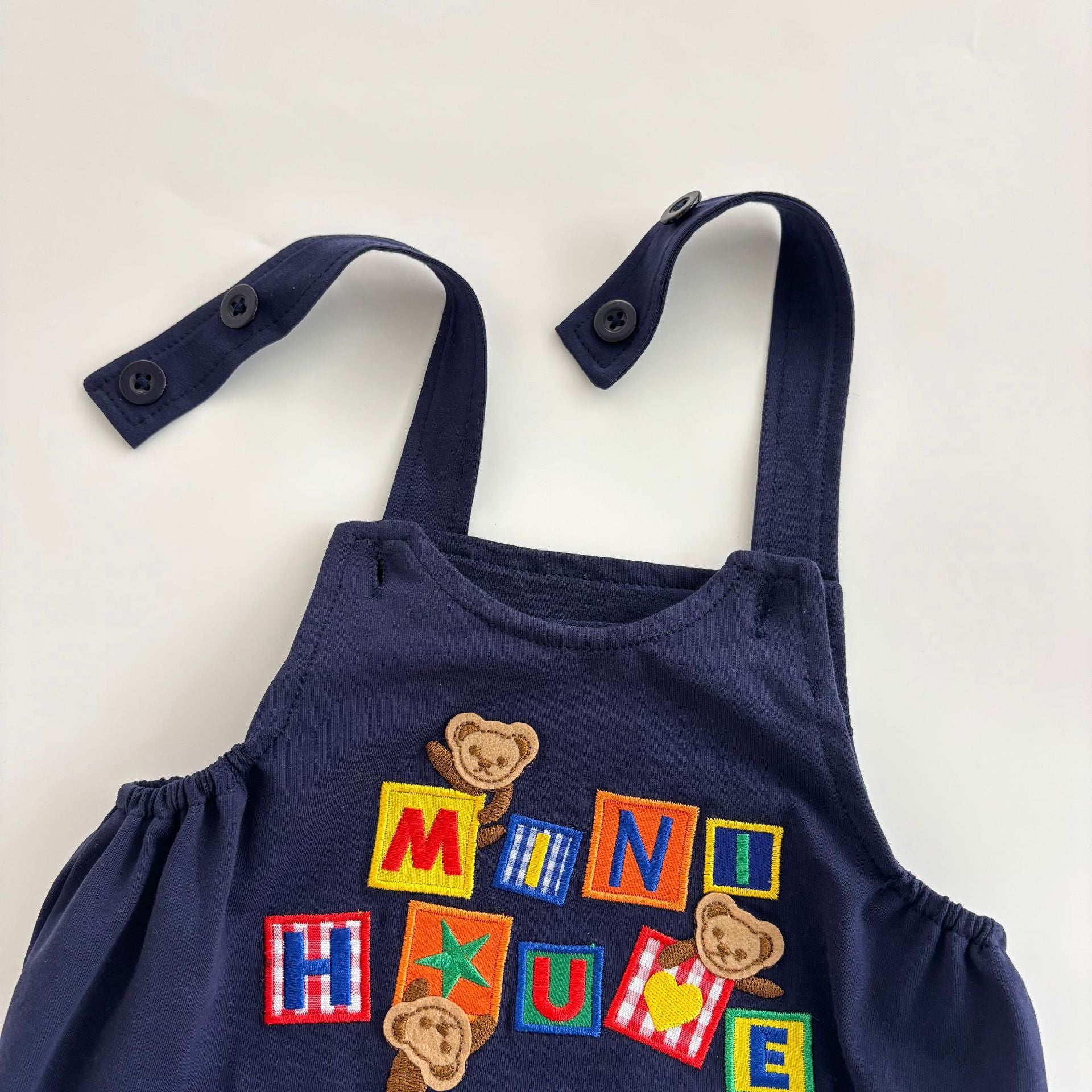 Summer Arrival Baby Kids Unisex Sleeveless Monkeys and Letters Embroidered Strap Onesies Overalls and White T-Shirt Clothing Set, MyKids-USA®, Baby & Toddler Outfits, MyKids-USA -  -  -  -  -  -  - 