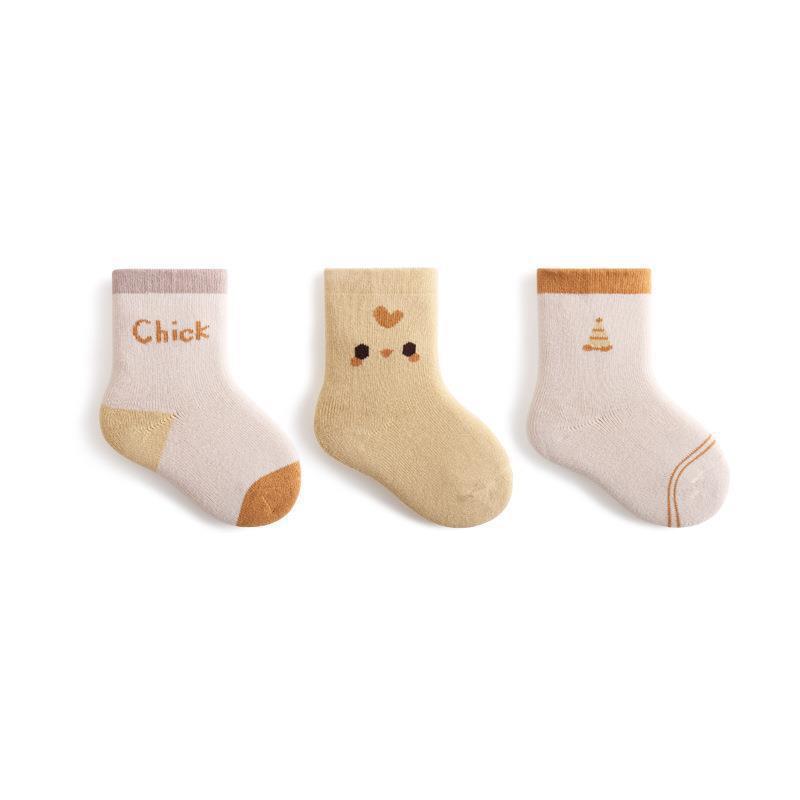 Autumn and Winter Arrival Baby Unisex Breathable Animals Pattern Cute Socks 1 Lot=3-Pair Set, MyKids-USA®, Baby & Toddler Socks & Tights, MyKids-USA - Size/Age - XS (0-6M) - Color - Light Yellow -  -  - TR2601021025-G.
