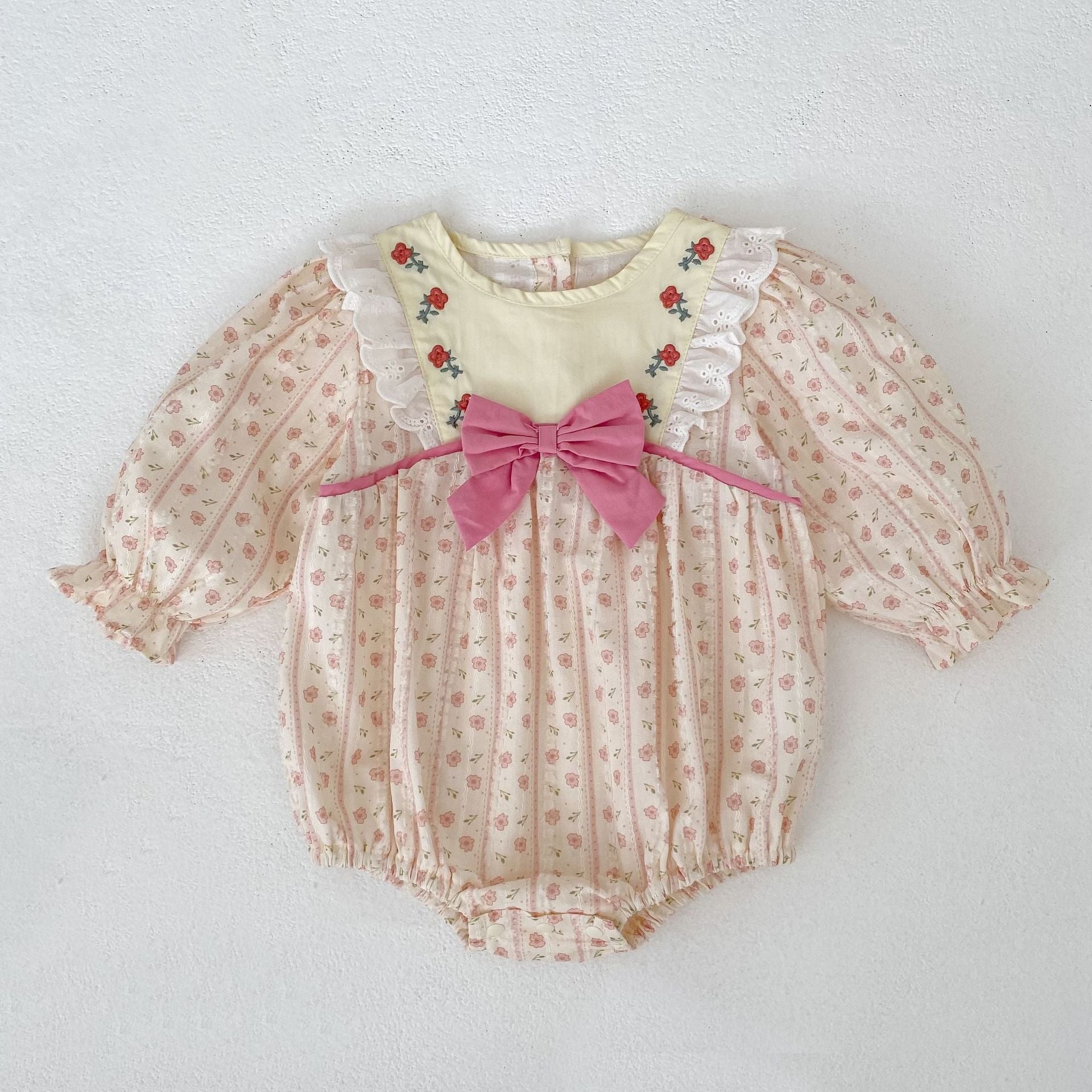 Arrival Spring and Autumn Flowers Pattern Baby Kids Girls Onesies and Dress – Princess Sister Matching Set, MyKids-USA®, Baby & Toddler Outfits, MyKids-USA - Size/Age - 66 (3-6M) - Color - Light Pink -  -  - TR2602232109-A.