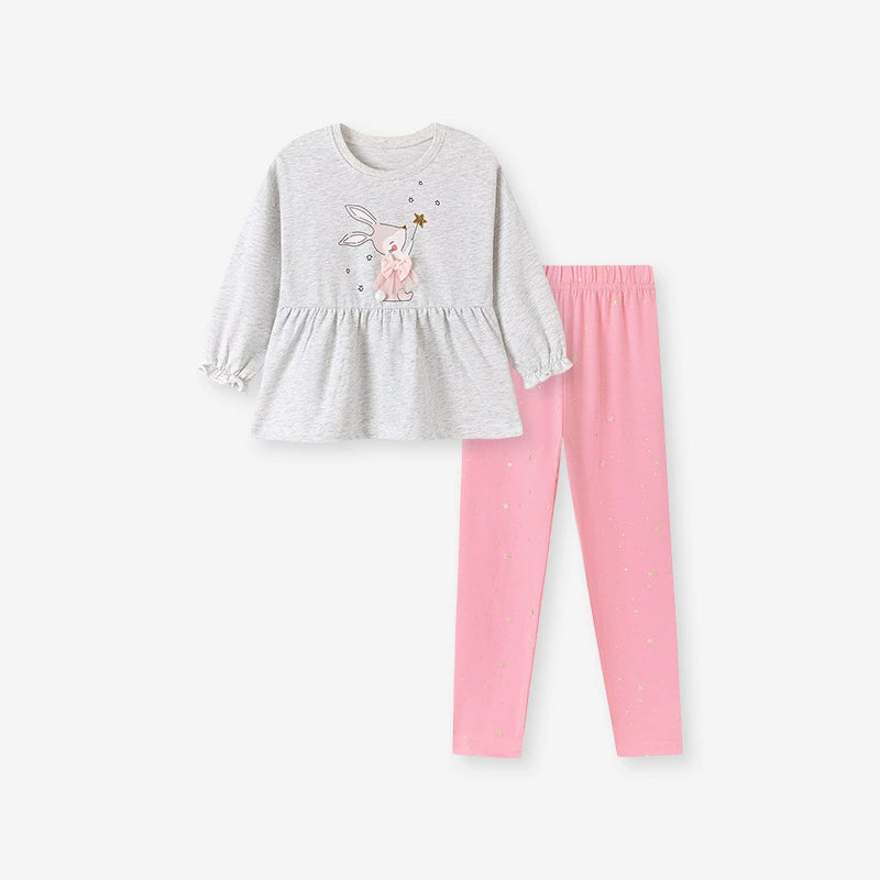 Spring and Autumn Girls Animals Cartoon And Stars Pattern Long Sleeves Sweatshirt and Pink Pants Clothing Set, MyKids-USA®, Baby & Toddler Outfits, MyKids-USA -  -  -  -  -  -  - 