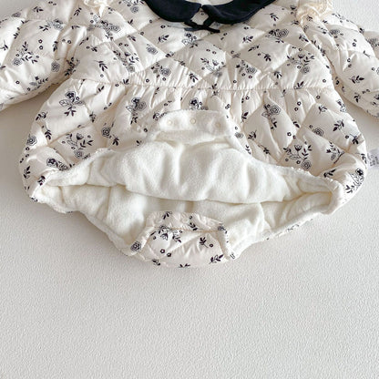 Winter Arrival Baby Girls Long Sleeves Floral Pattern Fleece-Lined Bodysuit, MyKids-USA®, Bodysuits, MyKids-USA -  -  -  -  -  -  - .