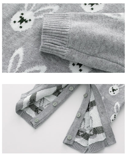 Hot Selling Autumn Baby Kids Long Sleeves Rabbits Cartoon Pattern Rompers