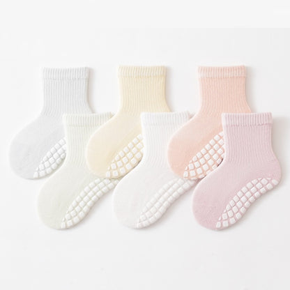Summer Baby Kids Boys and Girls Breathable Anti-Slip Color Patchwork Socks Set