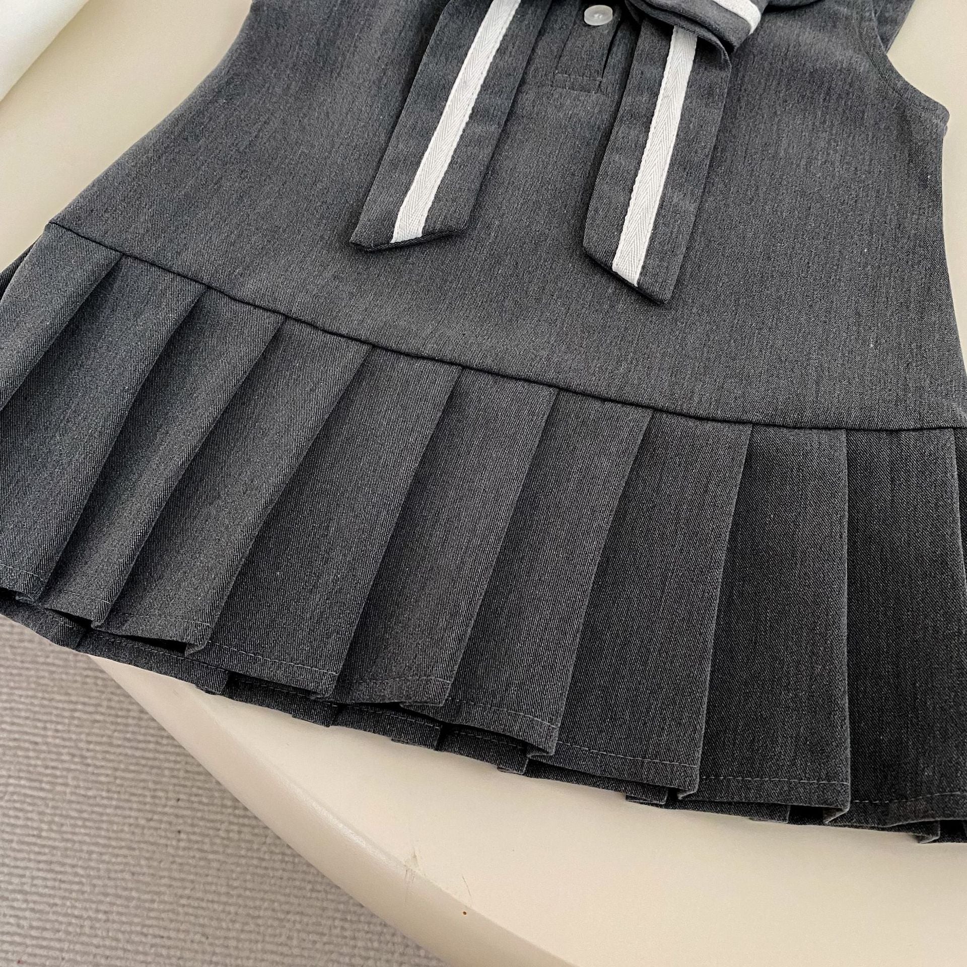 Autumn and Spring Baby Kids Girls Long Sleeves Solid Color Top and Sleeveless Preppy Dress Clothing Set, MyKids-USA®, Baby & Toddler Outfits, MyKids-USA -  -  -  -  -  -  - .