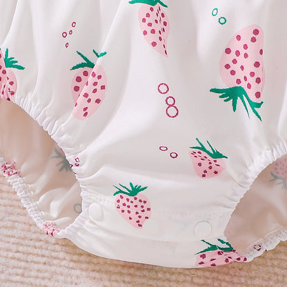 Design Summer Baby Kids Girls Sleeveless Fruits Pattern Bodysuit with Hat, MyKids-USA®, Baby & Children's One-Pieces, MyKids-USA -  -  -  -  -  -  - .