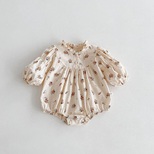 Arrival Spring Baby Girls Floral Pattern Long Sleeves Bodysuit, MyKids-USA®, Baby One-Pieces, MyKids-USA - Size/Age - 66 (3-6M) - Color - Apricot -  -  - TR2512282157-A.