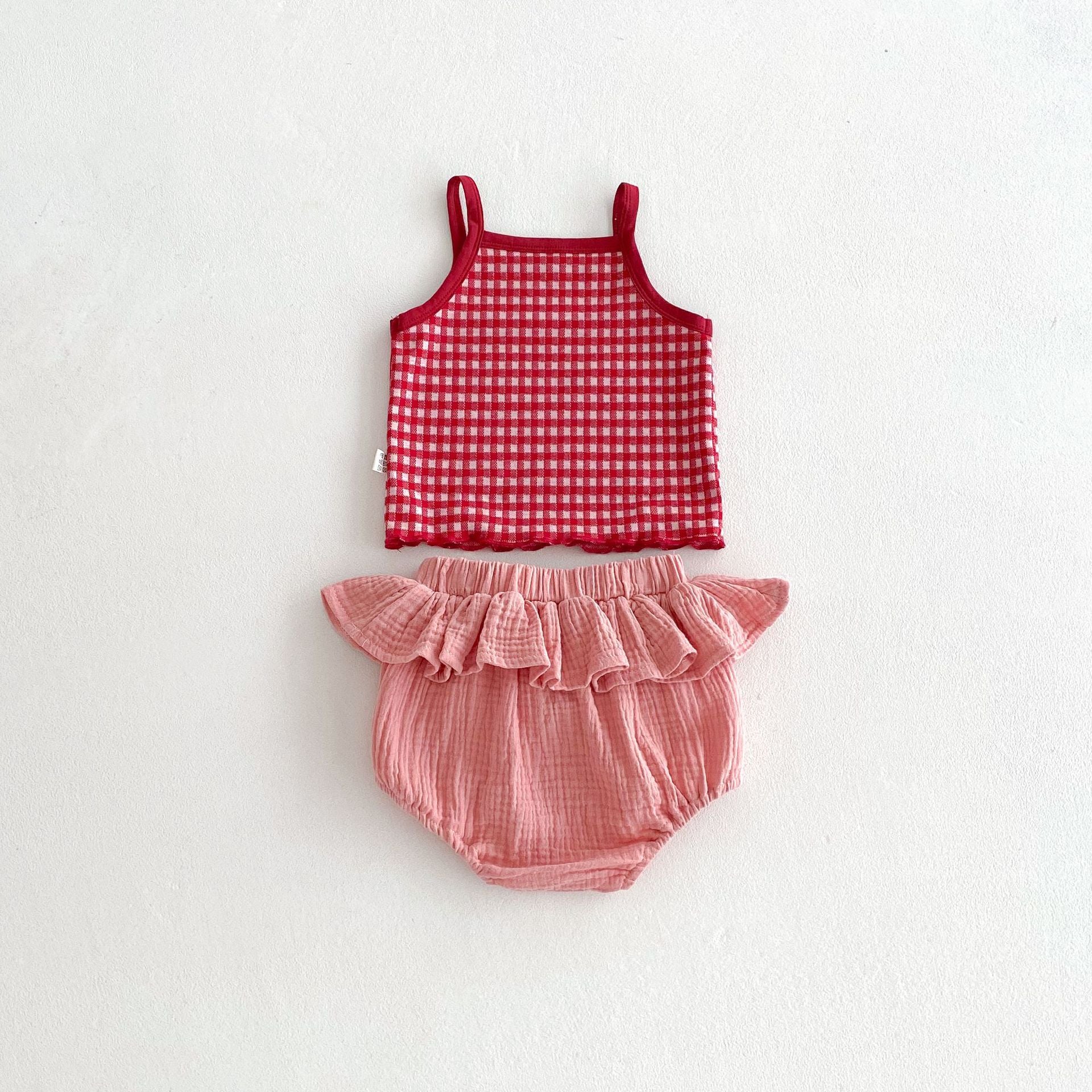 Summer Hot Selling Baby Girls Sleeveless Plaid Pattern Top Vest and Bloomers Clothing Set, MyKids-USA®, Baby & Toddler Outfits, MyKids-USA -  -  -  -  -  -  - 