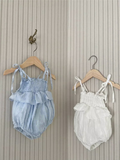 Summer Arrival Baby Girls Sleeveless Jacquard Pattern Bodysuit