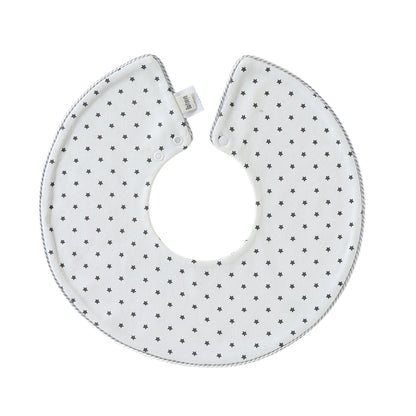 Adorable Striped Pattern Snap-on Round Shaped Bib, MyKids-USA®, Bibs, MyKids-USA - Size/Age - S (0-3Y) - Color - White -  -  - TR2605142357-F.