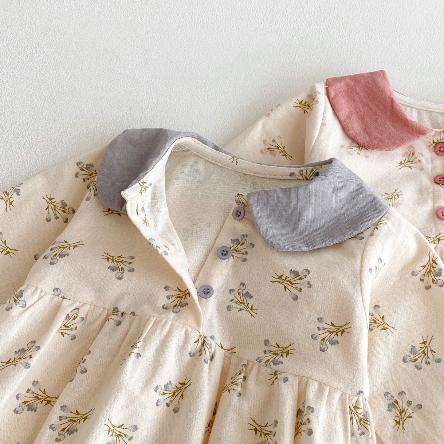 Autumn Arrival Baby Girls Long Sleeves Flowers Pattern Peter Pan Collar Onesies, MyKids-USA®, Baby One-Pieces, MyKids-USA -  -  -  -  -  -  - 