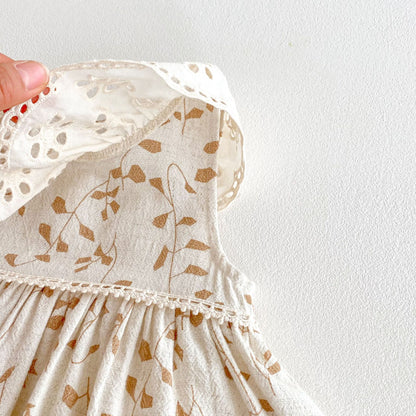 Summer Arrival Baby Girls Casual Sleeveless Leaves Pattern Dress Design Onesies, MyKids-USA®, Baby One-Pieces, MyKids-USA -  -  -  -  -  -  - 