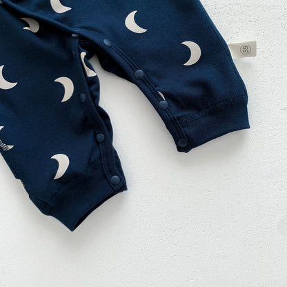 Autumn Arrival Baby Unisex Long Sleeves Moons Pattern Rompers with Hat, MyKids-USA®, Baby One-Pieces, MyKids-USA -  -  -  -  -  -  - 