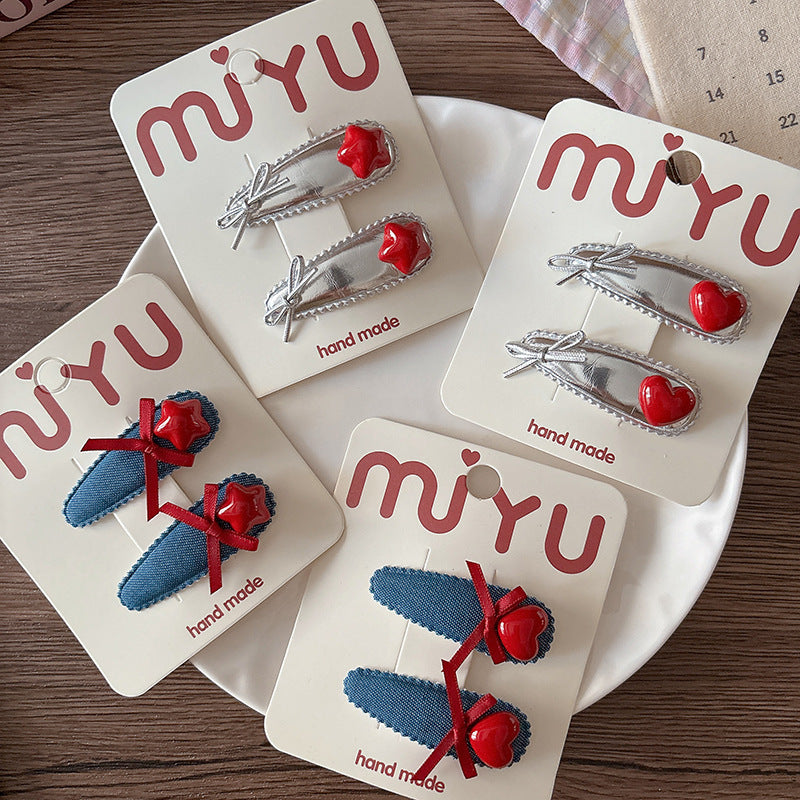 Collection of 2 Versatile Cute Geometric Shape Decorated Hair Clips, MyKids-USA®, Hair Pins, Claws & Clips, MyKids-USA -  -  -  -  -  -  - .