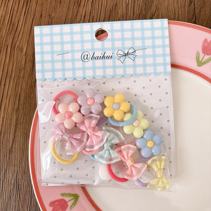 Collection of 10 Pieces Cartoon Hair Ties, MyKids-USA®, Ponytail Holders, MyKids-USA - Size/Age - Average Size (0-12Y） - Color - Coffee -  -  - TR2605011701-B.