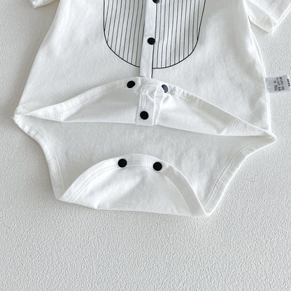 Summer Arrival Baby Boys Short Sleeves Turn-down Collar Striped Pattern Bodysuit, MyKids-USA®, Baby & Children's One-Pieces, MyKids-USA -  -  -  -  -  -  - .