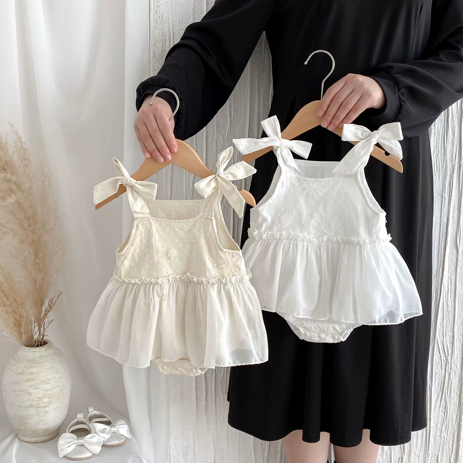 Summer Arrival Baby Girls Solid Color Dots and Flowers Embroidered Pattern Sleeveless Onesies, MyKids-USA®, Baby One-Pieces, MyKids-USA -  -  -  -  -  -  - 