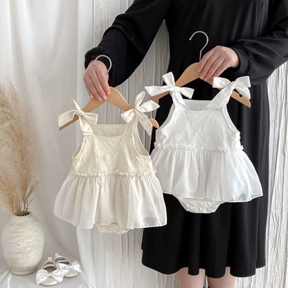 Summer Arrival Baby Girls Solid Color Dots and Flowers Embroidered Pattern Sleeveless Onesies, MyKids-USA®, Baby One-Pieces, MyKids-USA -  -  -  -  -  -  - 