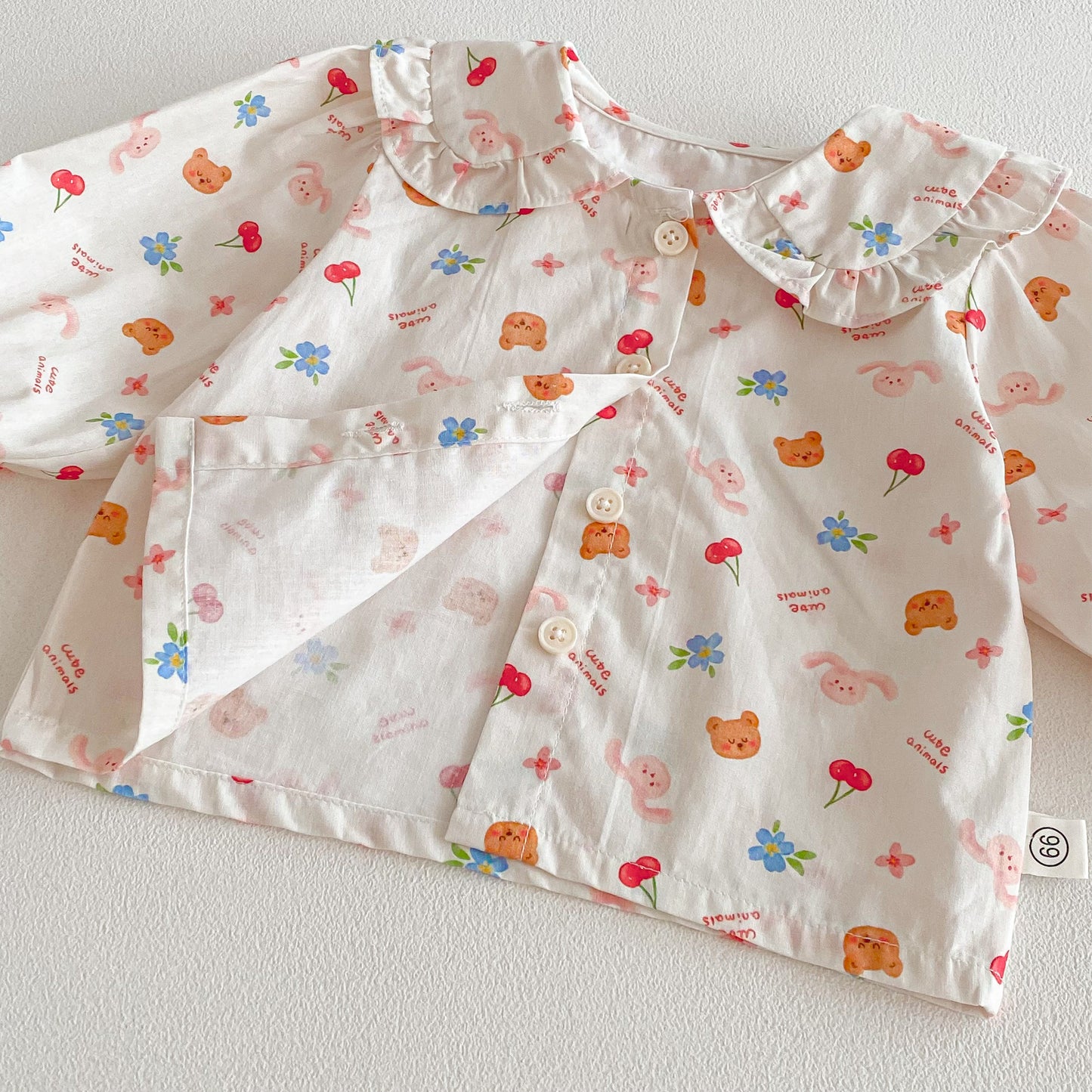 Spring and Autumn Baby Kids Girls Long Sleeves Cartoon Pattern Top and Pink Sleeveless Rompers Clothing Set