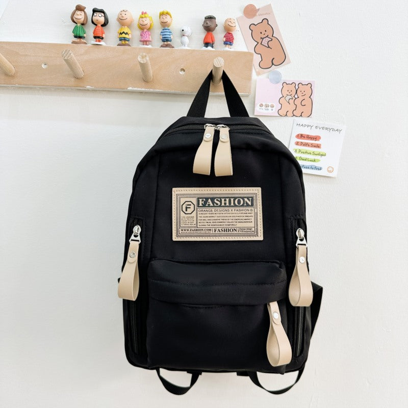Preschool Children Lightweight And Portable Compact Canvas Backpack, MyKids-USA®, Backpacks, MyKids-USA - Size/Age - Average Size (3-8Y) - Color - Black -  -  - TR2403230032-A