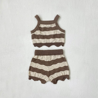 Summer Hot Selling Baby Kids Unisex Sleeveless Striped Vest and Shorts Knitted Clothing Set, MyKids-USA®, Baby & Toddler Outfits, MyKids-USA -  -  -  -  -  -  - 