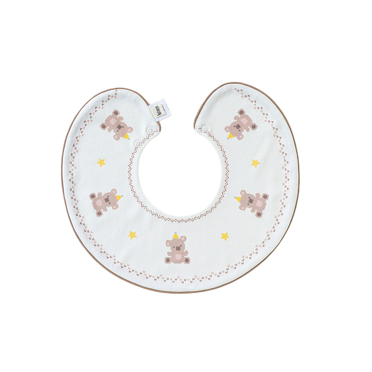MyKids-USA® Adorable Animals Cartoon Pattern Snap-on Round Shaped Bib