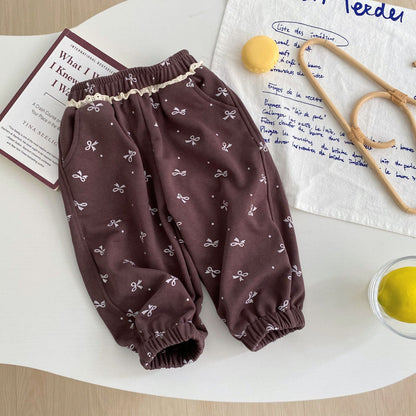 Autumn and Spring Arrival Casual American Style Butterfly-bows Pattern Pants for Girls, MyKids-USA®, Baby & Toddler Bottoms, MyKids-USA - Size/Age - 73 (6-9M) - Color - Coffee -  -  - TR2510202318-B
