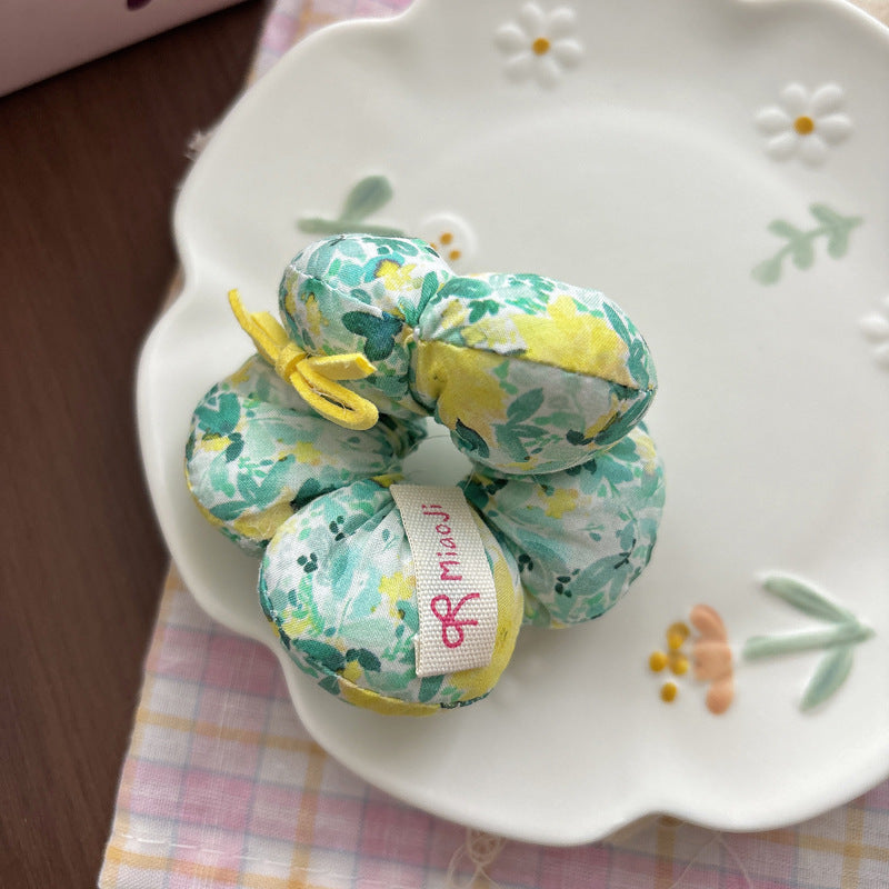 Collection of Floral Hair Ties, MyKids-USA®, Ponytail Holders, MyKids-USA - Size/Age - Average Size (0-12Y） - Color - Green -  -  - TR2604302326-B.