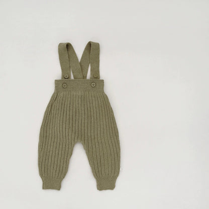 Autumn Arrival Baby Unisex Solid Color Sleeveless Knitted Strap Overalls, MyKids-USA®, Baby One-Pieces, MyKids-USA - Size/Age - 66 (3-6M) - Color - Green -  -  - TR2509062205-E