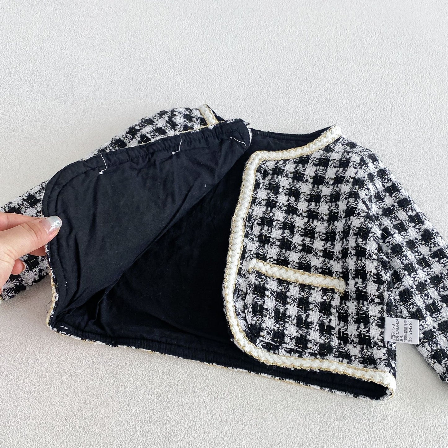 MyKids-USA® Arrival Autumn Baby Kids Girls Long Sleeves Plaid Coat and Color Patchwork Top Clothing Set